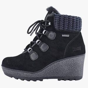 Awesome Cougar Women's Black Wedge Waterproof Ankle Boots